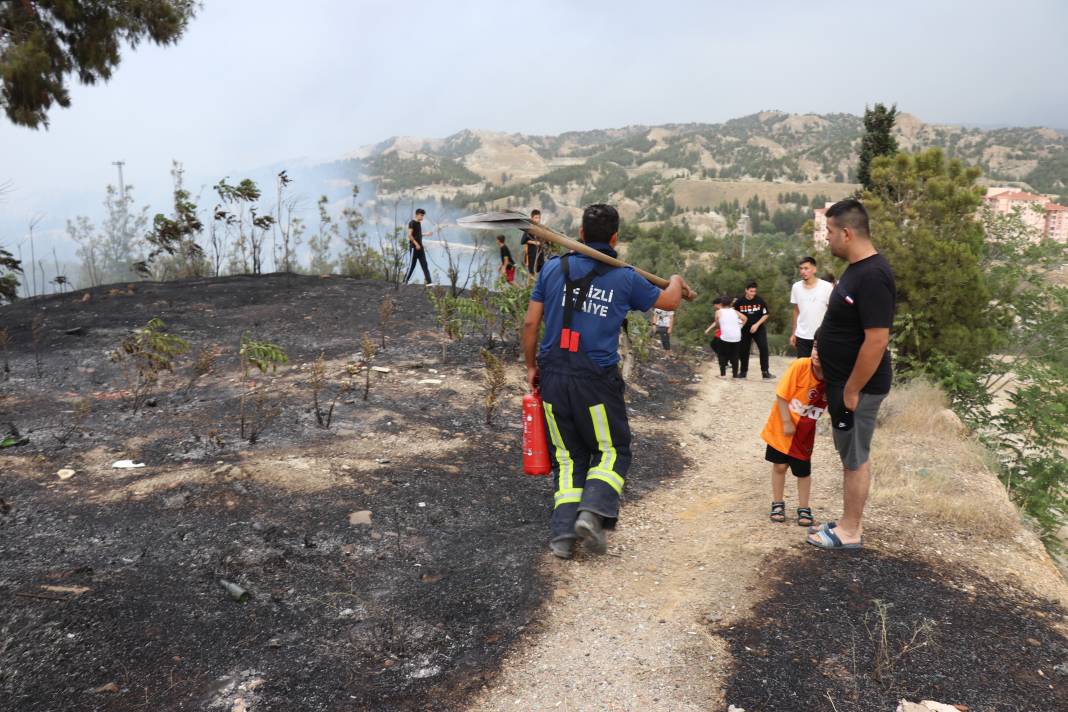 Pamukkale orman yangını! Hem havadan hem de karadan müdahale ediliyor 5